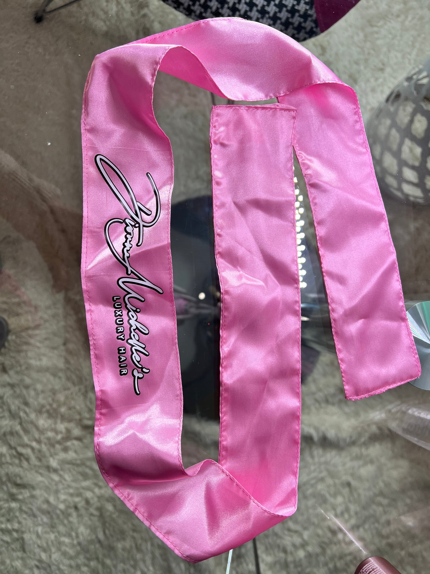 Dionne Michelle's Luxury Hair Pink Signature Satin Edge Scarf