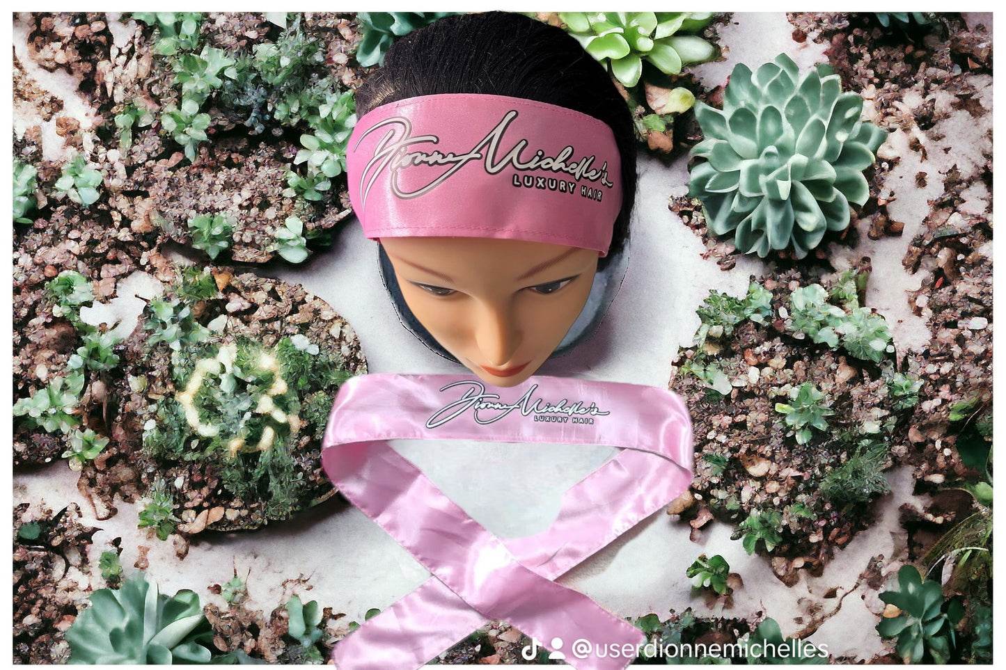 Dionne Michelle's Luxury Hair Pink Signature Satin Edge Scarf